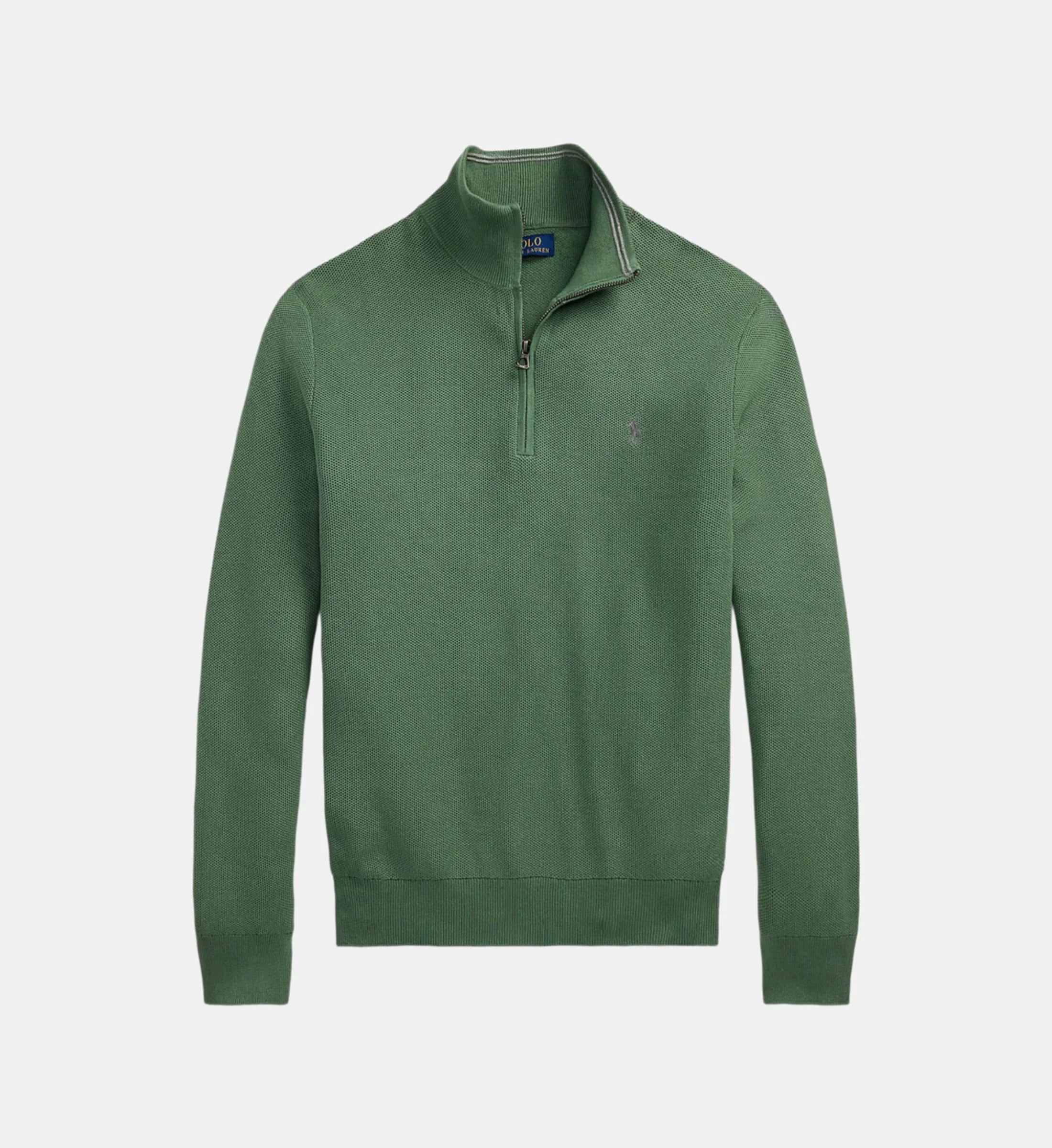 Straight-cut trucker-neck sweater in piqué cotton