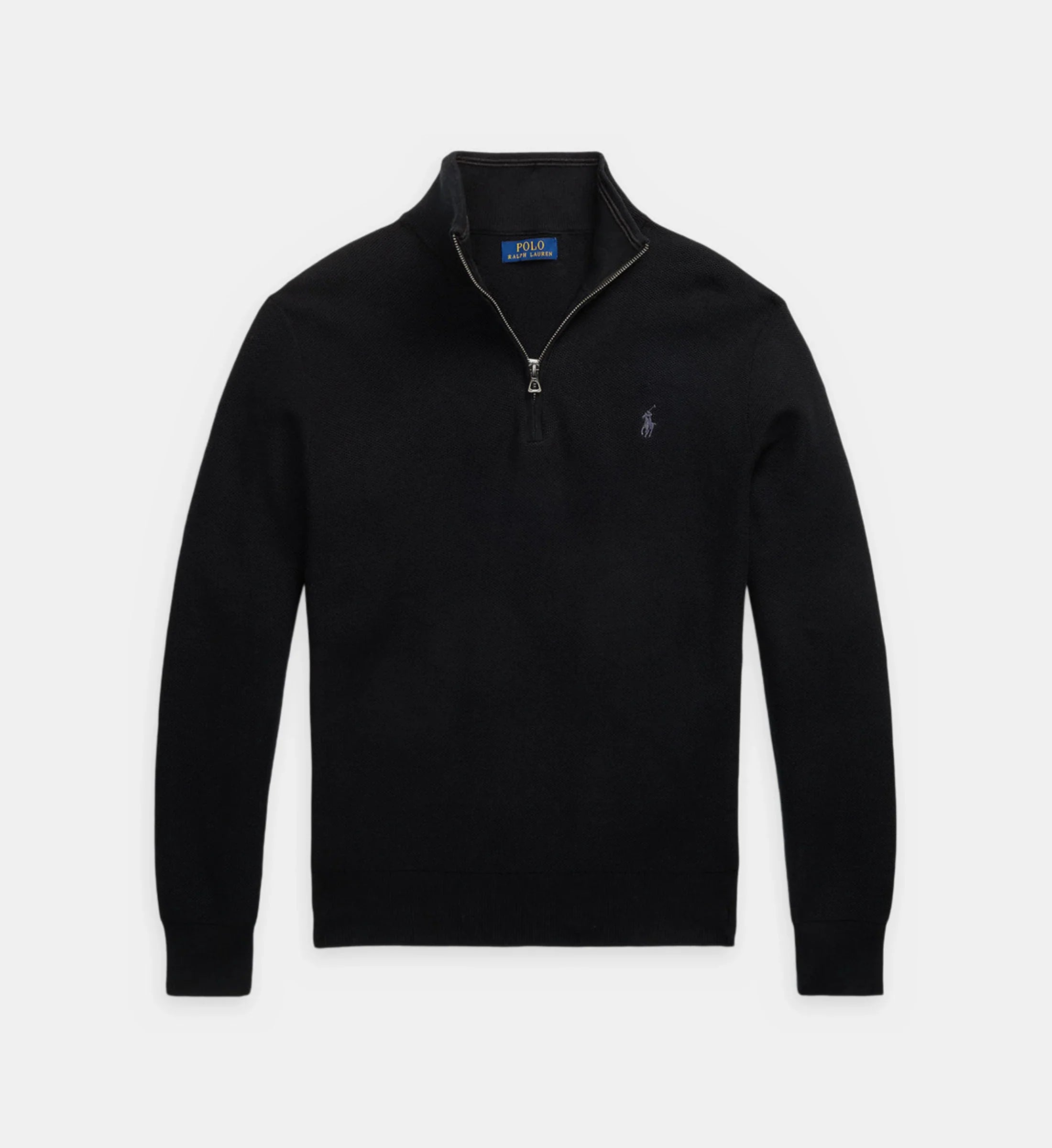 Straight-cut trucker-neck sweater in piqué cotton