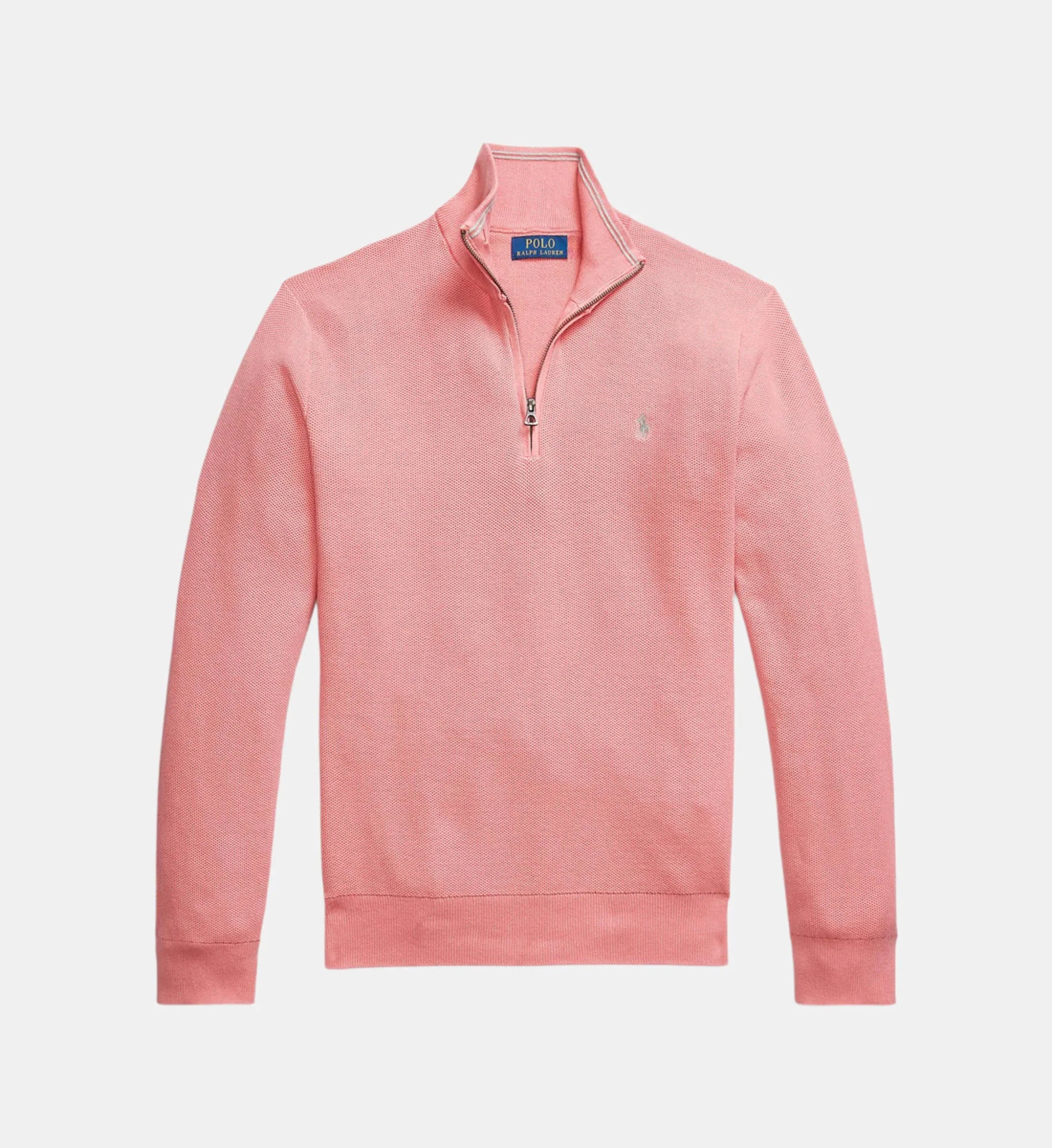 Straight-cut trucker-neck sweater in piqué cotton