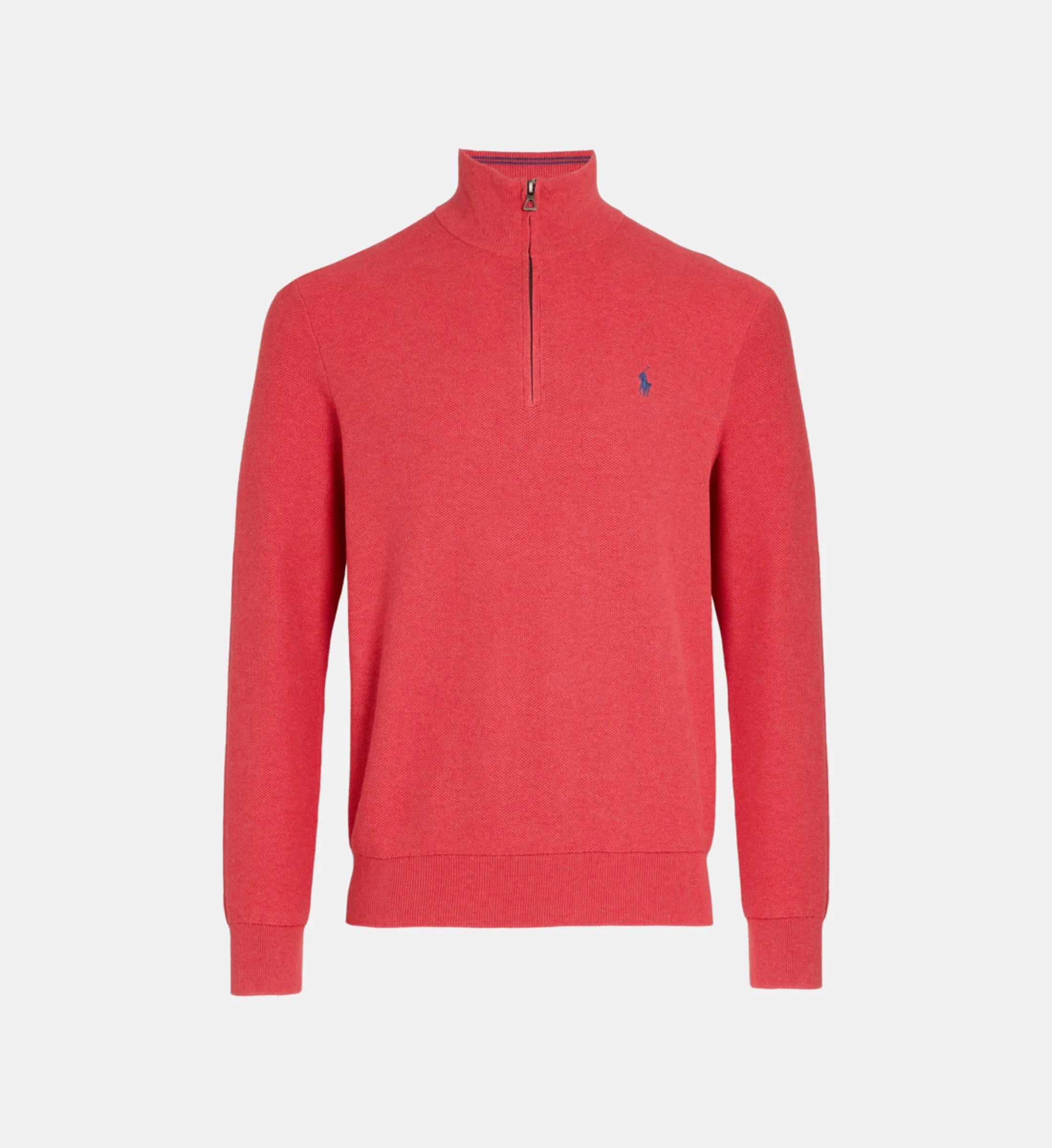 Straight-cut trucker-neck sweater in piqué cotton