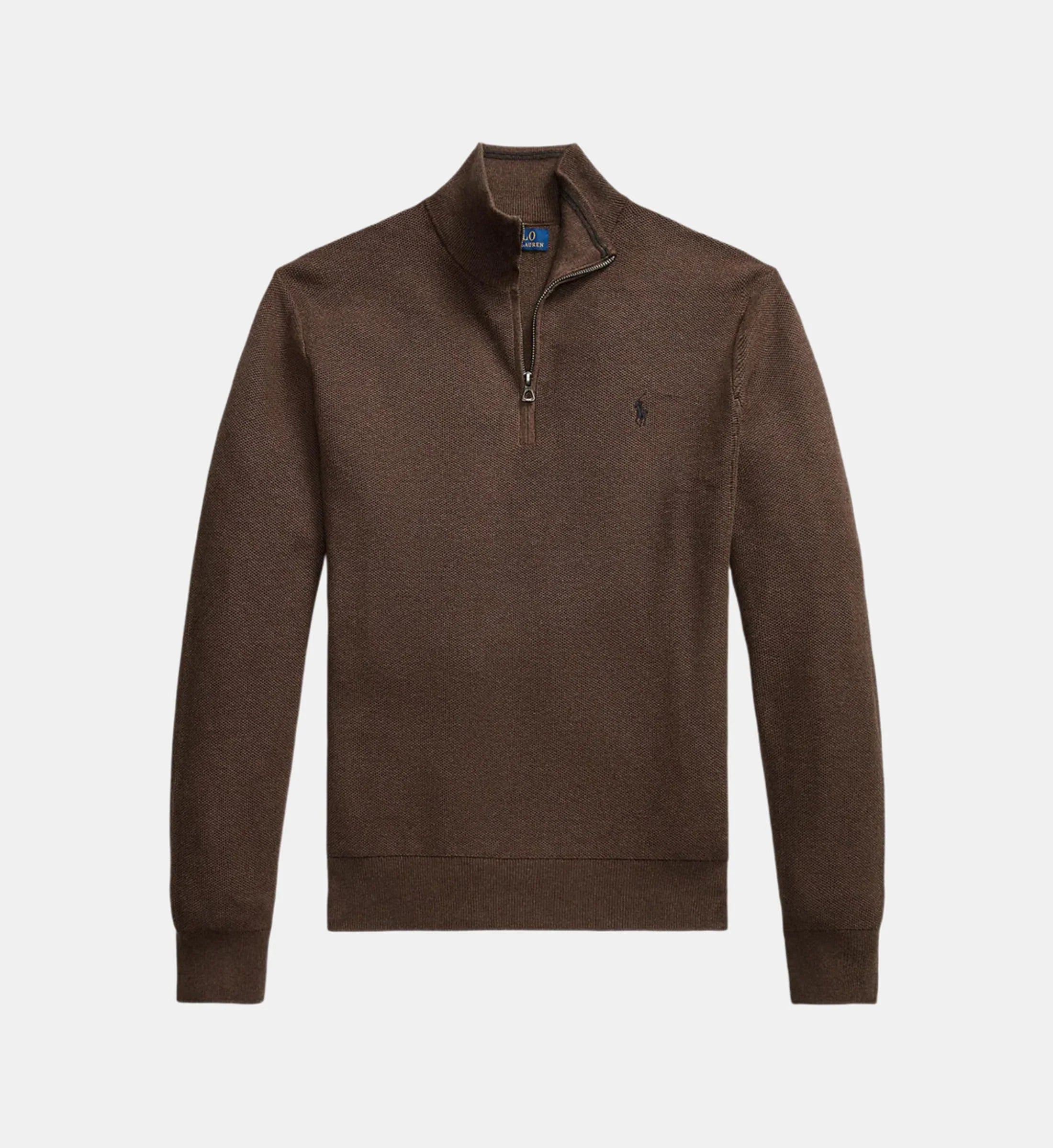 Straight-cut trucker-neck sweater in piqué cotton