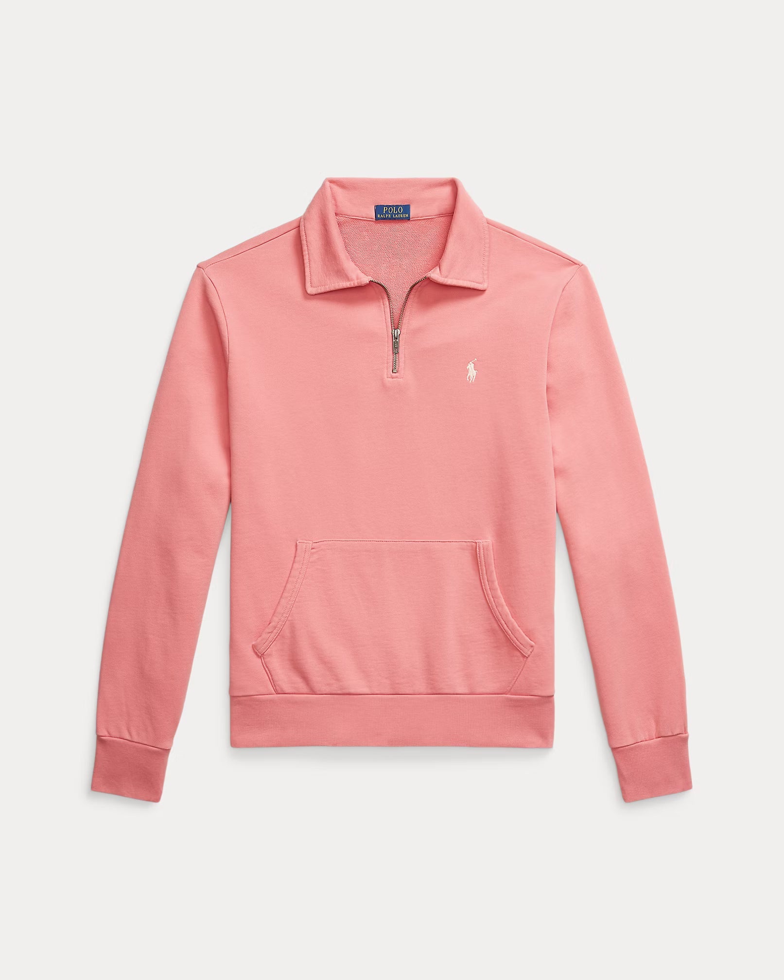 Long-sleeved zip-up polo shirt
