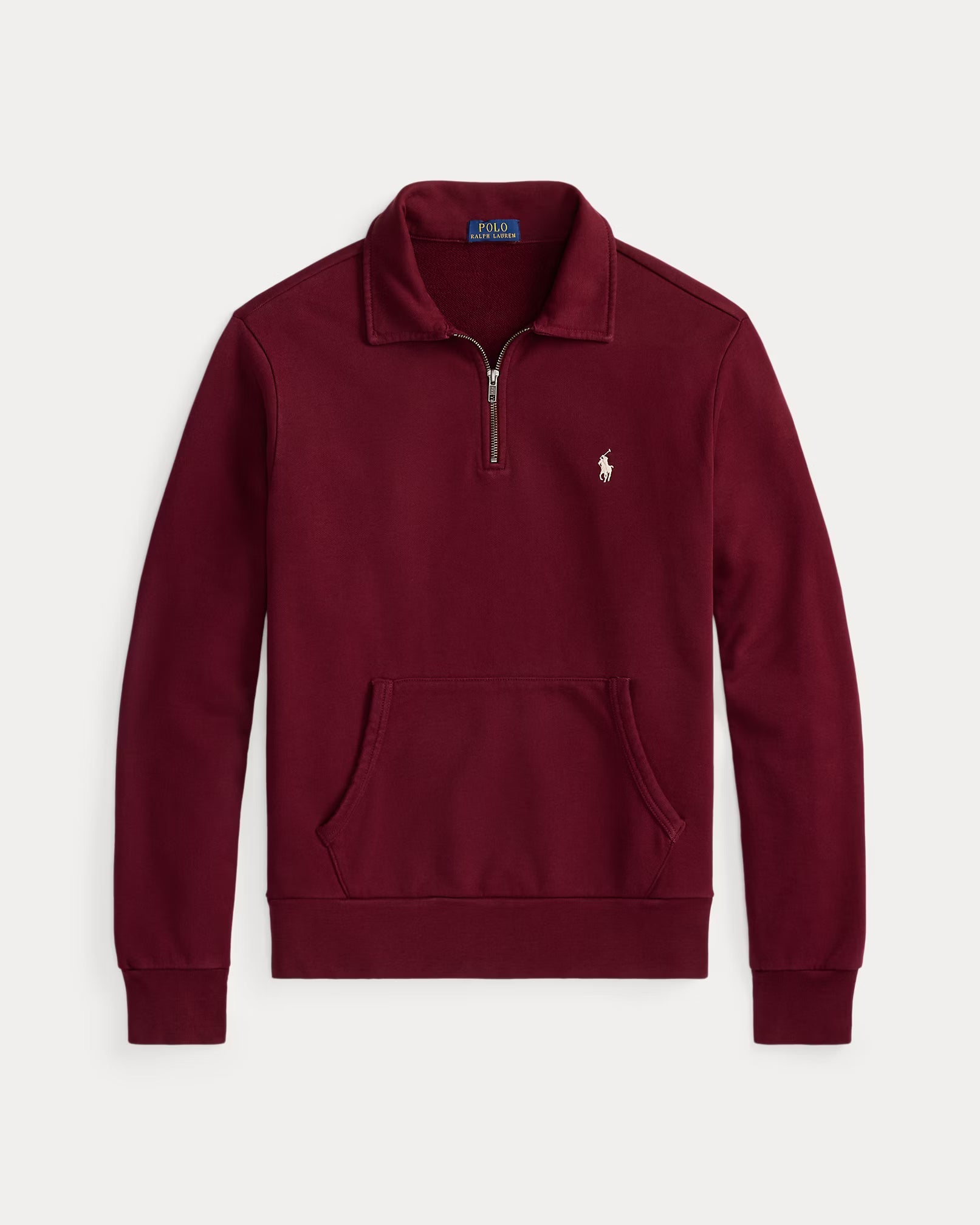 Long-sleeved zip-up polo shirt