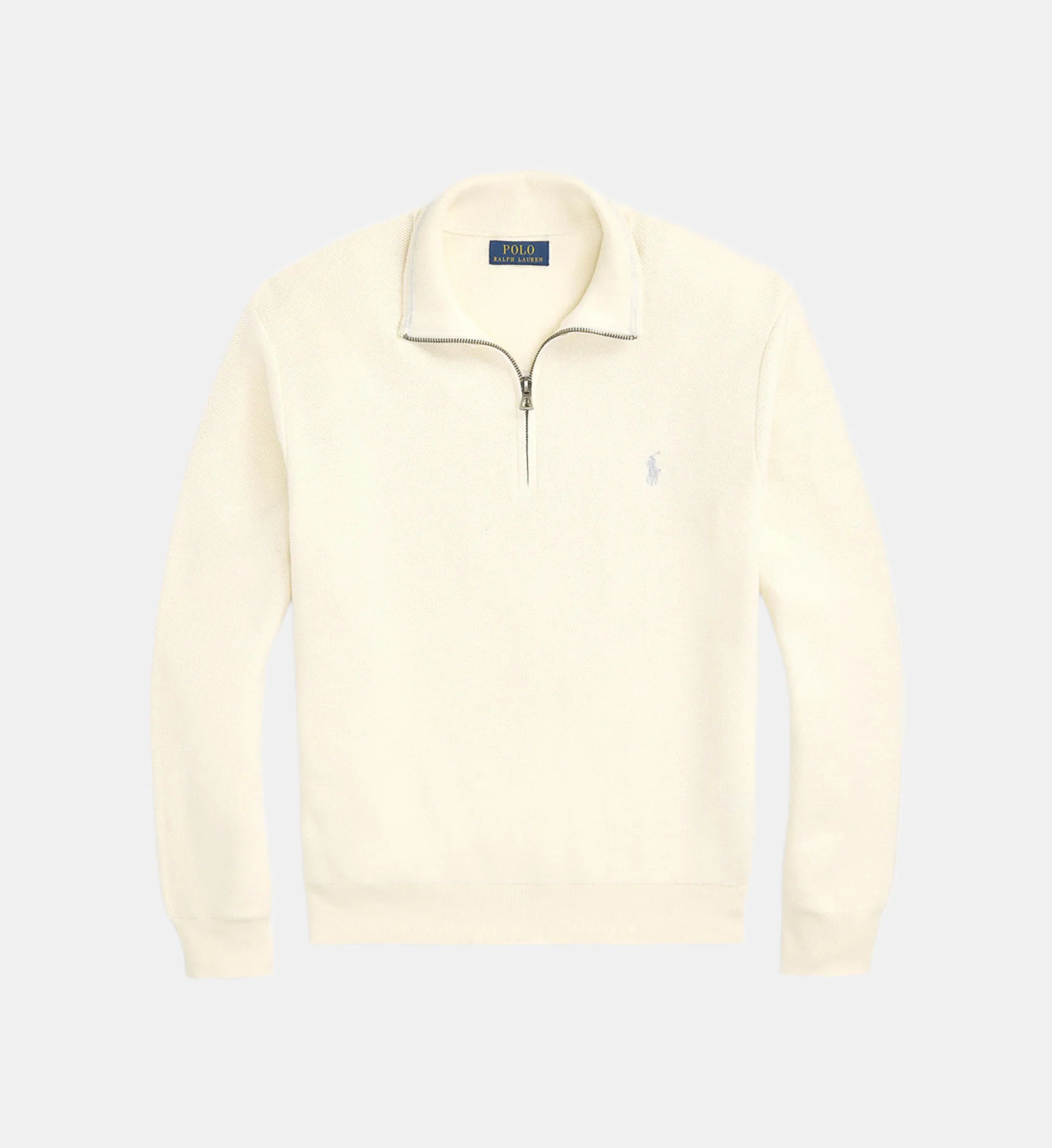 Straight-cut trucker-neck sweater in piqué cotton